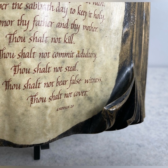 Decorative Ten Commandments Book with Lamp Design - Picture 5 of 14